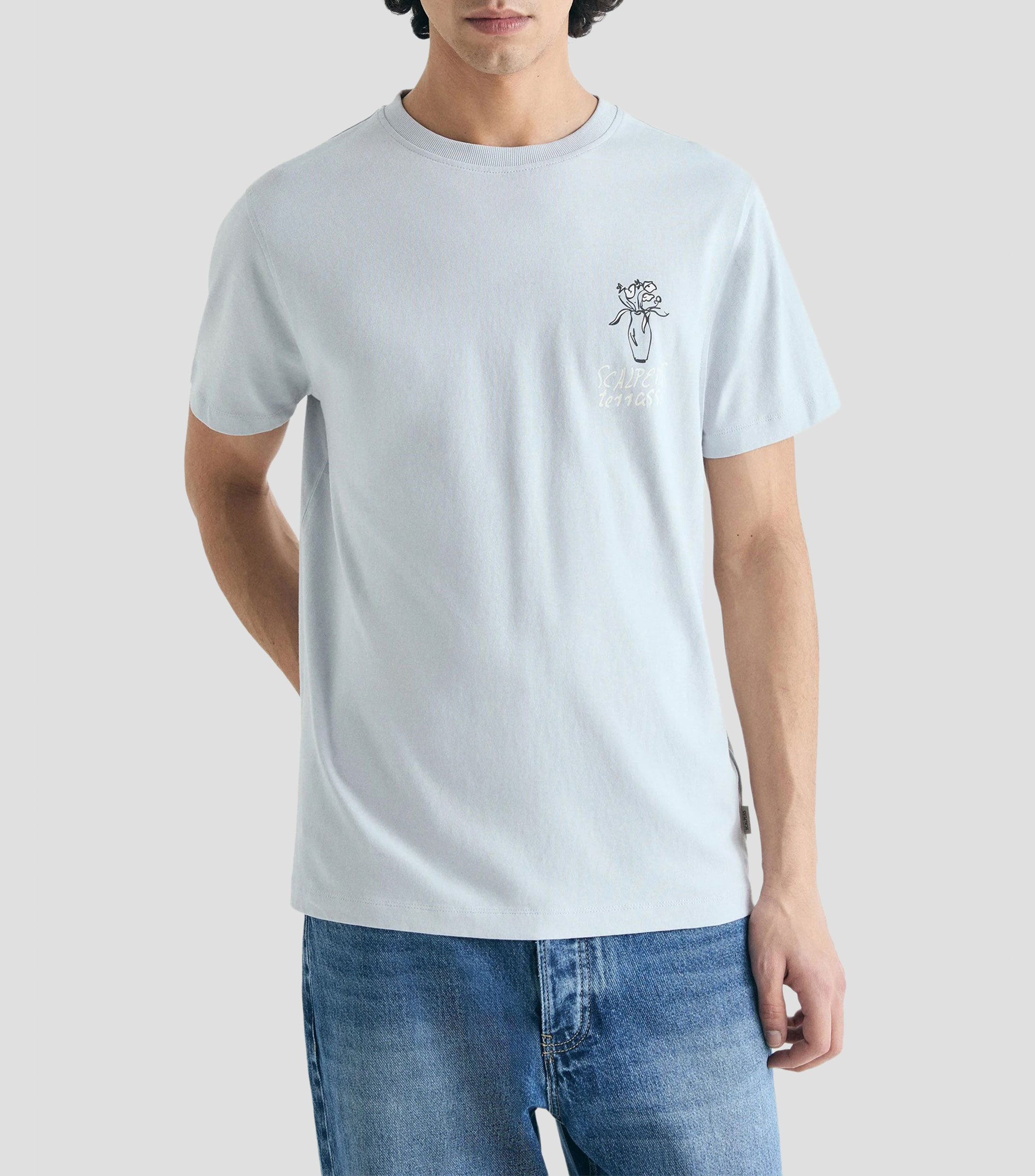 Playera de cuello redondo con manga corta estampada Hombre